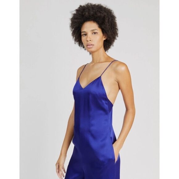 Rosetta Getty Camisole Wide Leg Jumpsuit Blue  Size 0 - Picture 5 of 13